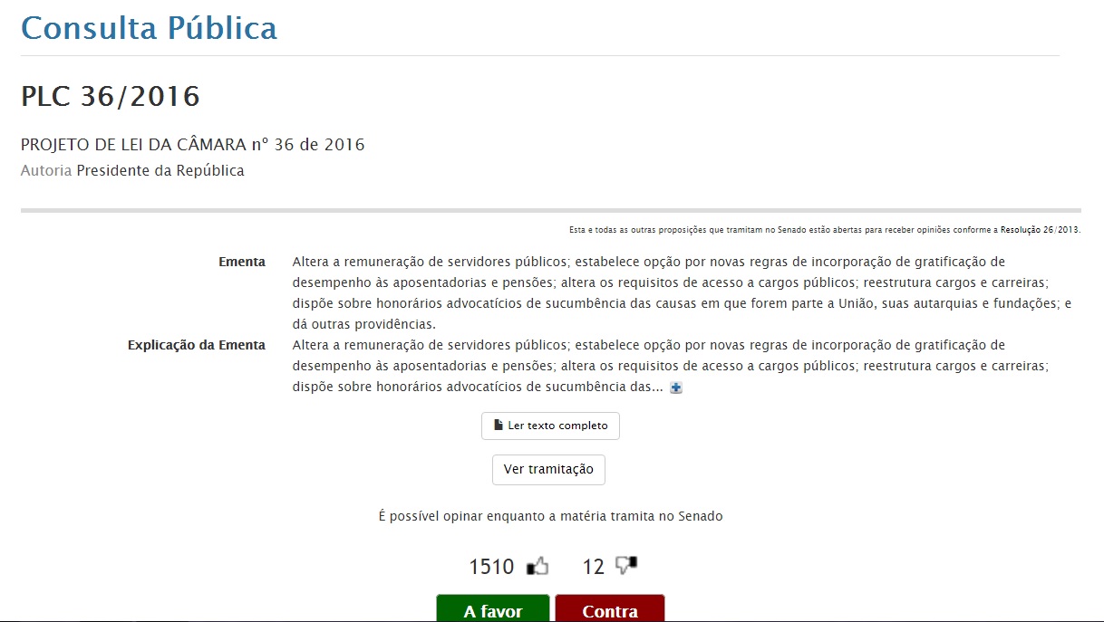 Senado abre consulta pública sobre projeto de reajuste dos servidores