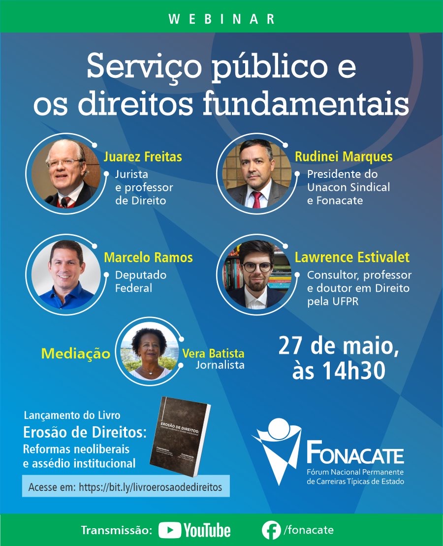 Fonacate realiza webinar “O serviço público e os direitos fundamentais”