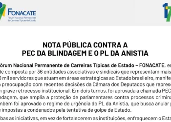 Nota Pública» Fonacate alerta para retrocesso institucional com PEC da Blindagem e PL da Anistia